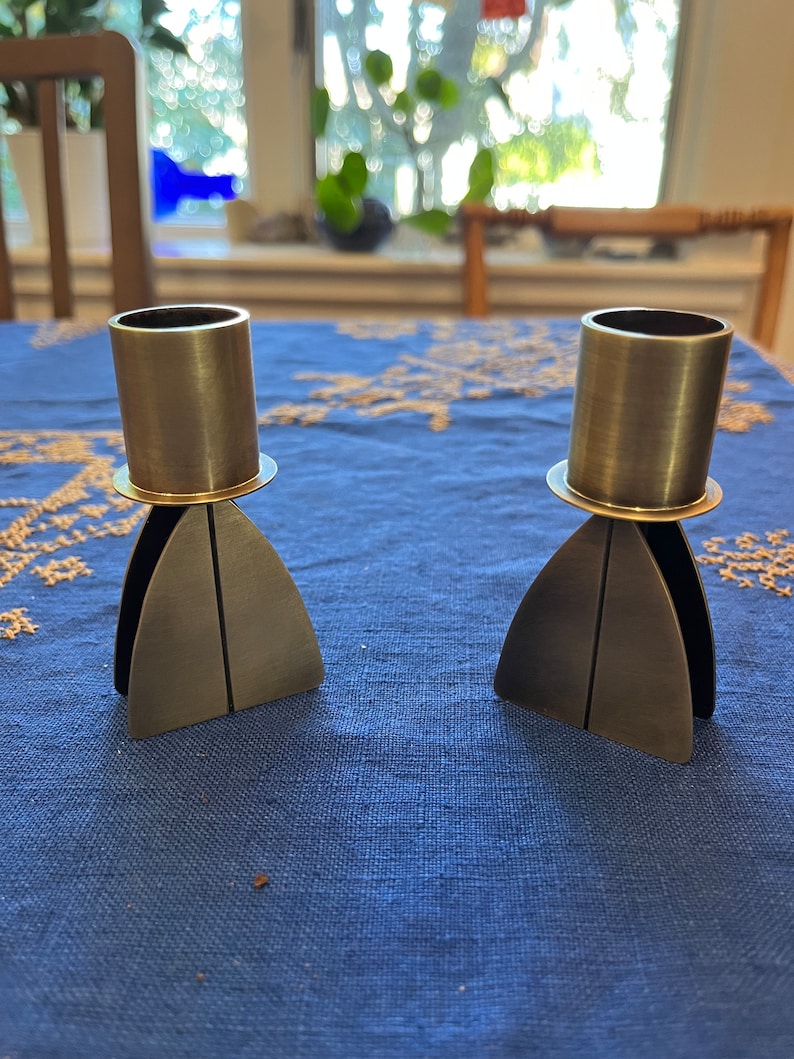 Brass Candlestick Holder Set Etsy