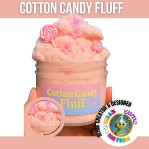 Cotton Candy Fluff Slime | Pink Cloud Slime with Candy Charms | Scented Dessert Slime | 8OZ Pastel Cute Slime