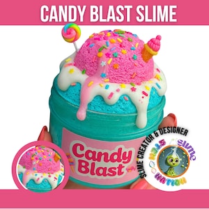Candy Blast Butter Slime: Ice Cream Clay Topper, Candy Charms - 8OZ