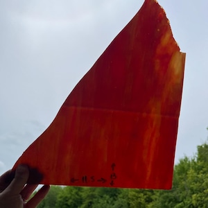 Red orange streaked stained glass sheet READ DESCRIPTION