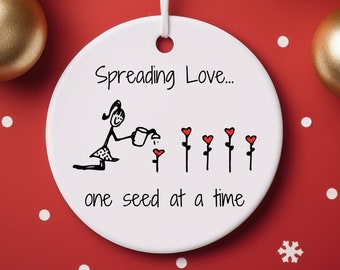 Enfeite de Natal para Jardinagem | Presente para Jardineiro | Enfeite de Jardinagem | Espalhando o Amor, uma Semente de Cada Vez | Presente para Amantes de Jardinagem, Enfeite de Jardineiro