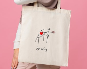 Künstlerische Einkaufstasche | Kunstlehrer Geschenk | Künstlerbedarf Tasche | Tragetasche für Kunstschülerin | Künstler Geschenk | Maler Geschenk | Weihnachtsgeschenk für Künstler
