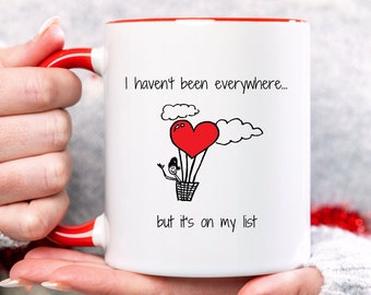 Traveler Mug | Travel Christmas Gift | Travel Love | Travel Lover Gift | Gift for Traveler Woman | Travel Quote Mug | Hot Air Balloon Travel