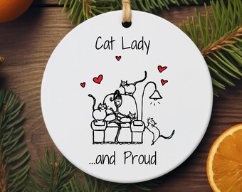 Cat Lady Ornament | Cat Lover Gift | Cat Mom Ornament | Cats Christmas Ornament | Cat Mama Ornament | Cat Mom Gift