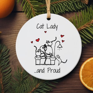 Cat Lady Ornament | Cat Lover Gift | Cat Mom Ornament | Cats Christmas Ornament | Cat Mama Ornament | Cat Mom Gift