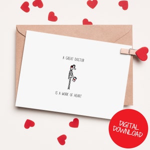 Female Doctor Printable Greeting Card | Woman Doctor Christmas Card | Print at Home Card | Doctor Gift | Bestselling Doctor Card |