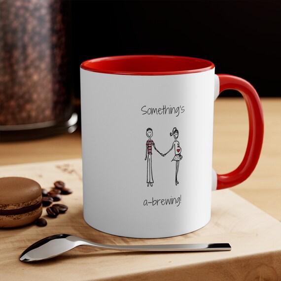 Pregnant Couple Coffee Mug | Something's A-brewing | Expecting Mug |  Expectant Parents Gift | Pregnancy Mug | Maternity Gift - Etsy