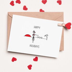 Hula Printable Greeting Card | Christmas Hula Card | Digital Download | Hawaiian Card | Hula Dancer | Greeting Card Bestselling | Hula Girl