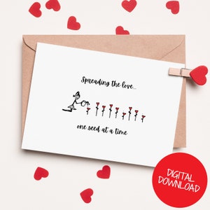 Cartão de felicitações imprimível para jardineiro | Garden Club Valentine | Cartão para Garden Club | Download digital | Cartão para jardineiro | Dia dos namorados jardinagem
