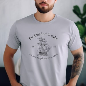Frihet T-shirt Patriot T-shirt Låt Frihetsringen T-shirt Stand Up America Wake Up America Reawaken America Boston Tea Party Trampa inte på mig
