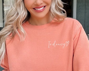 Sudadera Comfort Colors Indoorsy Camisa Indoorsy Sudadera Introvert Sudadera boho Linda Sudadera gráfica para mujer Camiseta Homebody Regalo para homebody