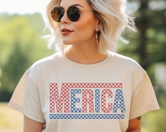 America T-Shirt 'Merica 4th of July Shirt Independence Day Shirt Summer Graphic Tee Celebrate USA Gift Patriotic Tee Fireworks Outfit