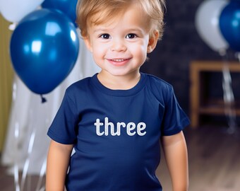 Toddler Third Birthday 2T-5T T-Shirt Girl 3rd Birthday Boy 3rd Birthday Party Shirt for Child Turning Three Birthday 3 Years Old Shirt