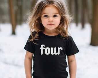 Camiseta de 4.º cumpleaños para niños pequeños, de 2 a 5 años, para niña, para niño, para fiesta de 4.º cumpleaños, para niño que cumple cuatro años