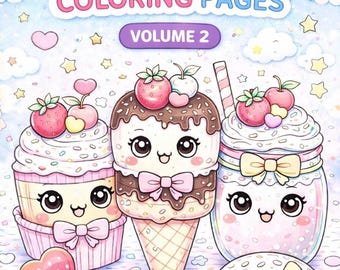 Dessert Coloring Book – Sweets & Treats, 20 Page Kids Activity (PDF Download)
