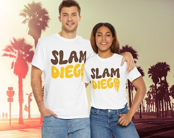 Slam Diego T-Shirt | San Diego Padres Fan Gift | Gildan 500 Unisex Heavy Cotton | Express Delivery Available | MLB Fan Apparel