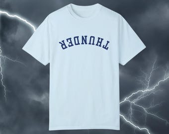 Oklahoma City Thunder Inspired Shirt | OKC Thunder Gear | Upside Down Collegiate Style | Relaxed Fit | OKC Fan Gift