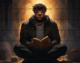 Black Man Reading A Book PNG | Black Student clipart, Black Man Clipart, Black Scholar Clipart, Black Man Reading a Bible png, Student art