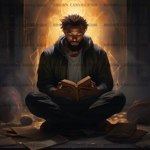 Black Man Reading A Book PNG | Black Student clipart, Black Man Clipart, Black Scholar Clipart, Black Man Reading a Bible png, Student art