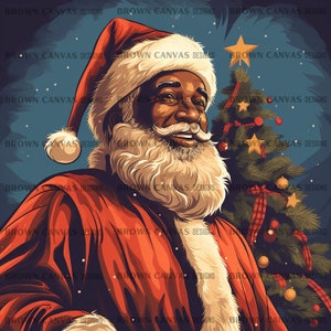 Black Santa Png, Black Santa Clipart, Black Santa for Sublimation, Black Santa Hat, Black Santa Illustration, Black Santa Art for Tshirts