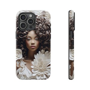 Elegante Afro Frau Handyhülle, 3D Handyhülle, Schwarze Mädchen Magie, Schwarze Frau Afro, Schwarze Königin, Einzigartig, Schöne Handyhülle, iPhone, Samung