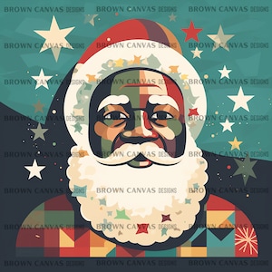 Abstracte zwarte kerstman PNG, abstracte Afro-Amerikaanse kerstman PNG, Afrocentric Kerstmis, zwarte kerstman clipart, Afrikaanse kerstman kunst