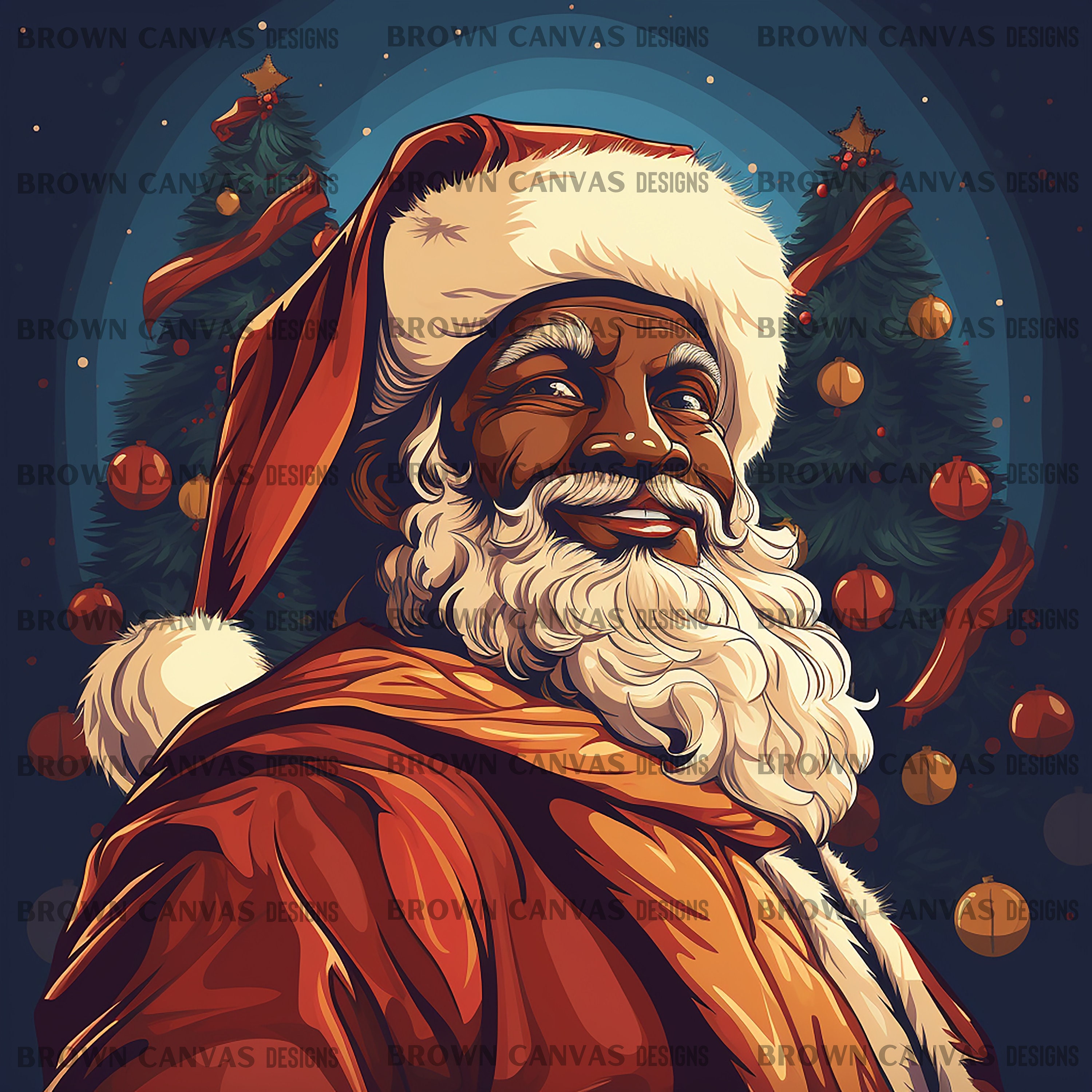 Santa Claus Png, Black Santa Clipart, Black Santa Png, Black Santa Art ...