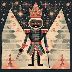 Vintage Black Christmas Nutcracker PNG, PNG Download for Holiday Crafts, African American Nutcracker, Black nutcracker clipart, Afrocentric