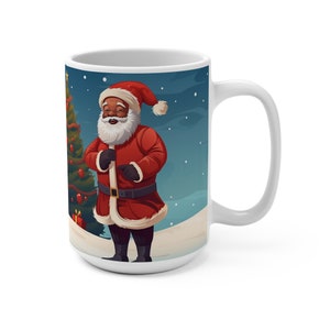 Cute Black Santa Claus Mug for Endless Refills of Coffee and Tea | African American Christmas Gift | Santa Mug, Christmas Mug, Holiday Mug