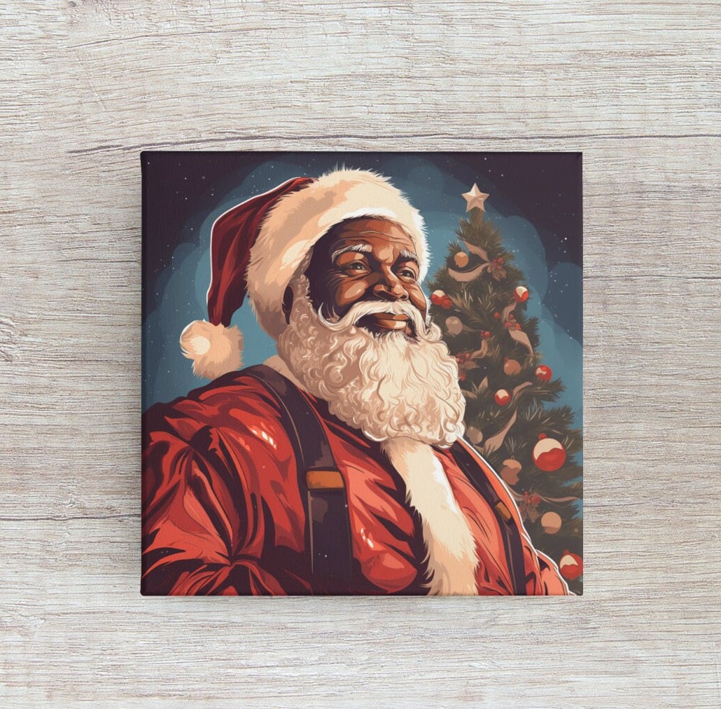 Vintage Black Santa Claus Wall Art Vintage Santa Clause Wall Art Canvas