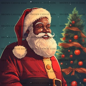 Black Santa Png, Black Santa Clipart, Black Santa for Sublimation, Santa Claus Png, Black Santa Illustration, Christmas png, Santa png, clip