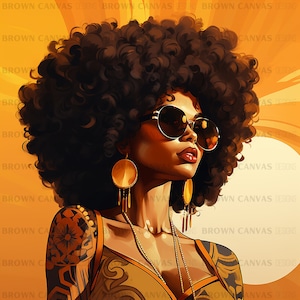 Afro Girl Clipart, Afro Hair Clipart, Black Queen, Black Clipart, African American Girl PNG, African Girl Illustration, Afro Black Girl PNG