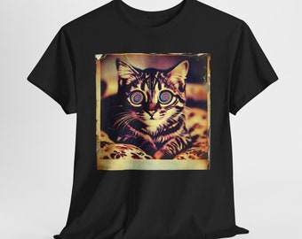Psychedelic Cat Tee, Dark Grunge, Scene, Punk Aesthetic, Gothic Alt Shirt, D5