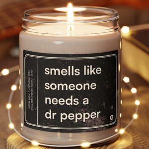 Dr Pepper Candle Funny Gift | Vegan Candle with Essential Oils