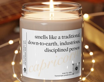Capricorn Zodiac Candle Gift With Daily Horoscope Readings | December - January Birthdays
