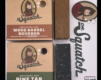 New Dr. Squatch Headless Rinse & Count Sudsula Halloween 1/4 Bar Set With  Burlap Bag and Dr Squatch Sticker 