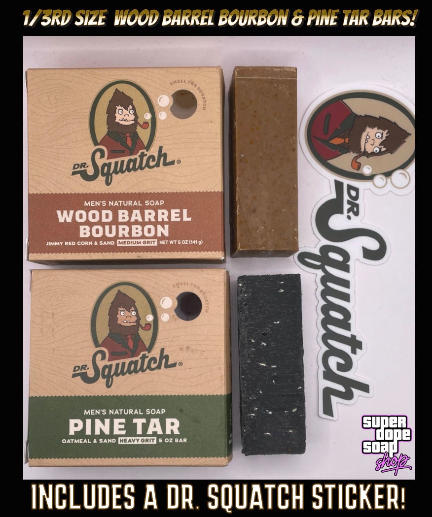 Dr. Squatch Wood Barrel Bourbon Soap Mens Natural Bar Soap 5 oz