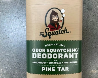 BRAND NEW Dr Squatch Pine Tar Deodorant ( New Packaging! with Dr Squatch Sticker!!! )