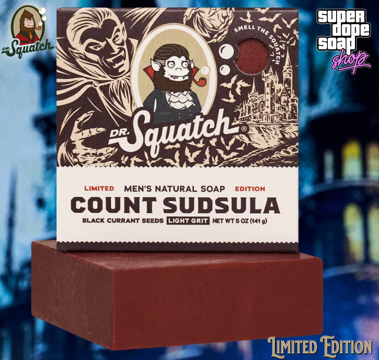NEW Dr Squatch Count Sudsula Limited Edition Halloween Bar 