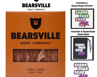 New! BEARSVILLE SOAP "Iced Lager" With Sticker And SuperDope Bag!