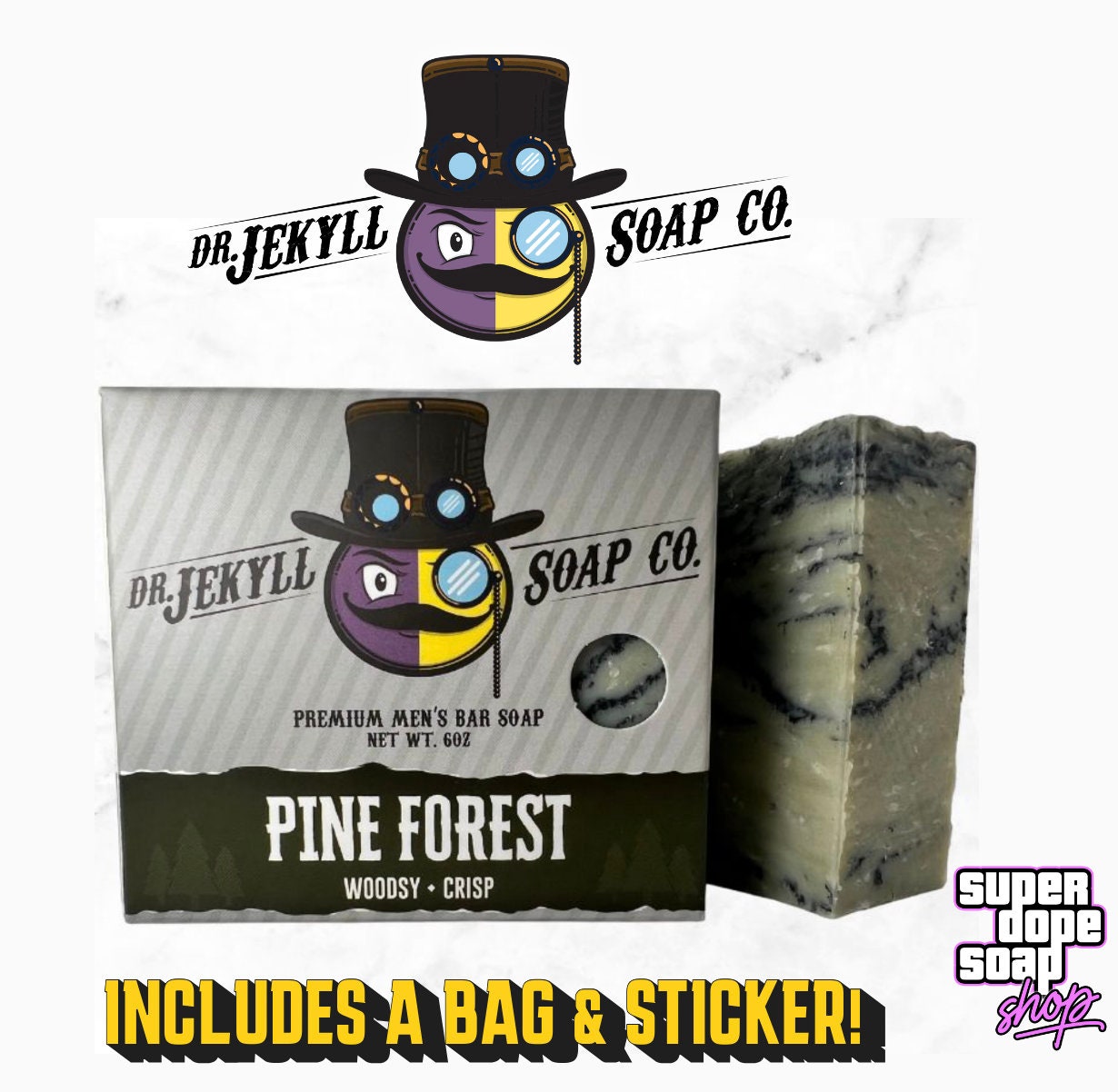 New Dr Jekyll Soap Co. pine Forest Soap Bar 