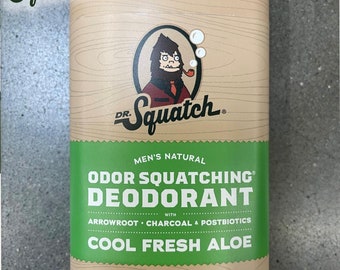 BRAND NEW Dr Squatch Cool Fresh Aloe Deodorant ( New Packaging! with Dr Squatch Sticker!!! )