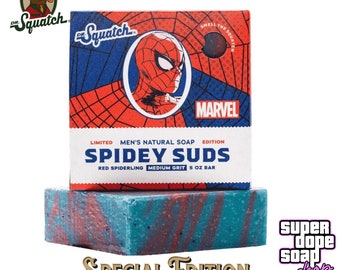 New! Dr. Squatch SPIDER-MAN Spidey Suds Special edition Bar With Free Burlap Bag, Mini and Dr Squatch Sticker!