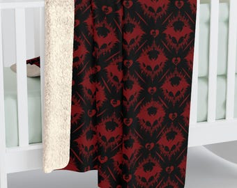 Manta con estampado de murciélago gótico: acogedora manta gótica para decorar el hogar