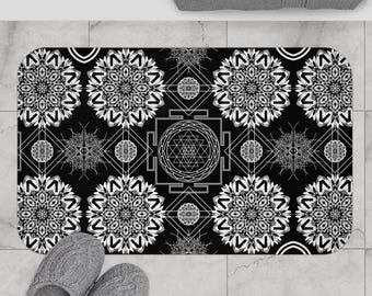 Alfombra de baño de geometría sagrada: decoración zen mística para el baño