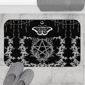 Whimsigoth-badmat met pentagram: badkamerdecor donker cottagecore