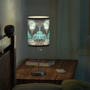 Gothic Fledermaus Skelett Lampe - Gothic Wohndekor - Gothic Nachttisch Fledermaus Lampe - Fledermaus Dekor - Gruseliges Wohndekor - Fledermaus Lampe