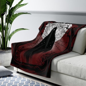 Spooky Ghost Blanket: Gothic Halloween Decor, Plush Throw
