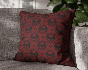 Cojín con estampado de murciélago gótico: Cojín decorativo de ante sintético