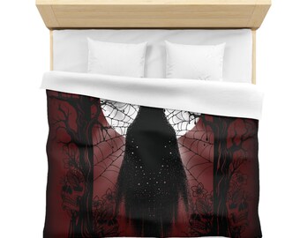 Spooky Ghost Gothic Duvet Cover: Microfiber Goth Bedding